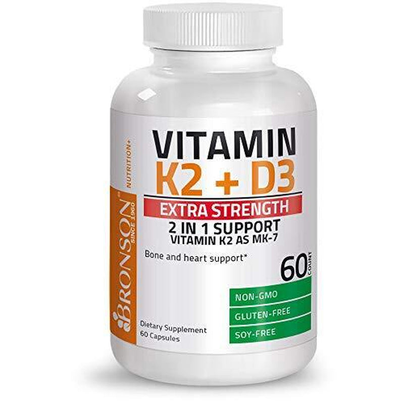 Vitamina K2 (MK7) Con Suplemento D3 Para La Salud Ósea 10 000 UI 60 Cápsulas